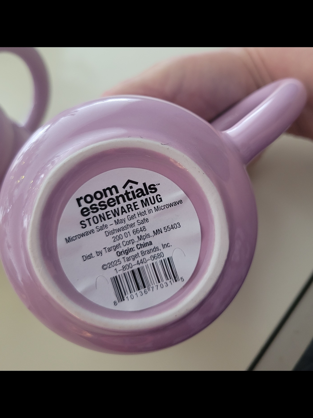 Room Essentials Lilac Ribbed Ceramic Mug - Home Dining NIB - Picture 2 of 3